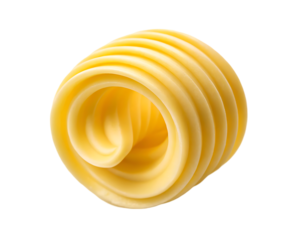 Close up of a curl of butter