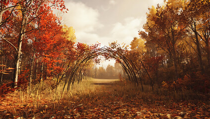 Fototapeta premium Autumn Archway in the Woods