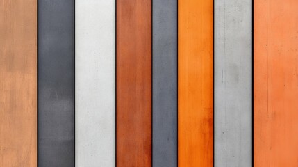 Abstract arrangement of vertical panels in various color and textures, showcasing design potential