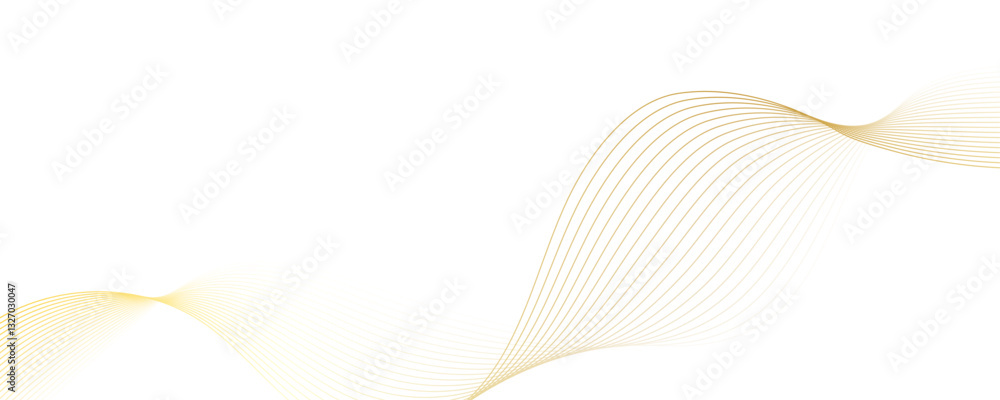 Poster abstract golden linear background. flowing particles future technology concept abstract gradient and
