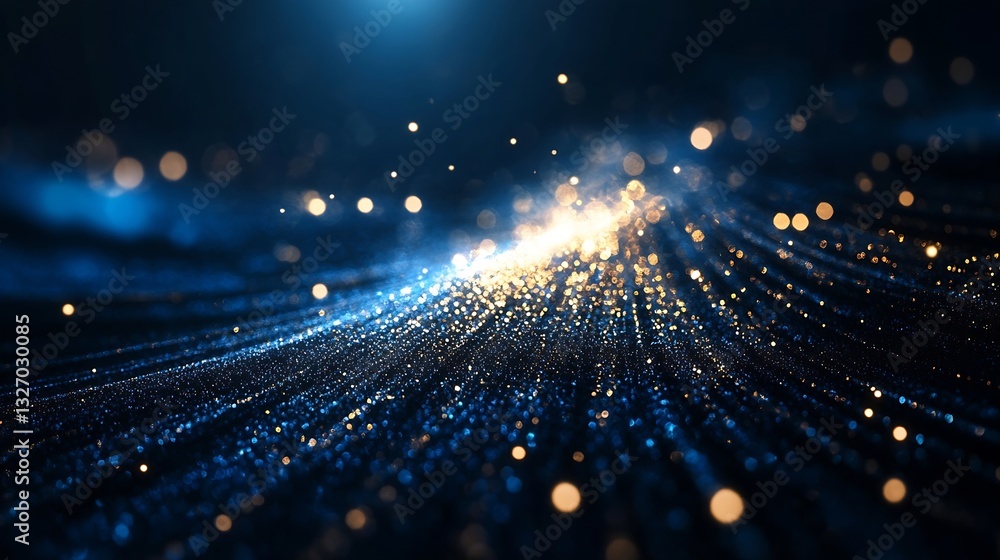 Aufkleber Stunning abstract blue background with shimmering light particles creating a cosmic atmosphere : Generative AI