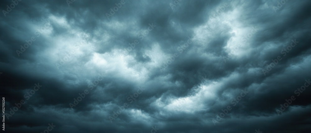 Poster dramatic stormy sky with dark ominous clouds creating a sense of foreboding and impending weather ch