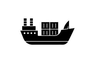 creative details cargo ship icon vector illustration