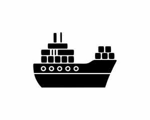 Obraz premium creative details cargo ship icon vector illustration