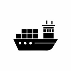 Obraz premium creative details cargo ship icon vector illustration