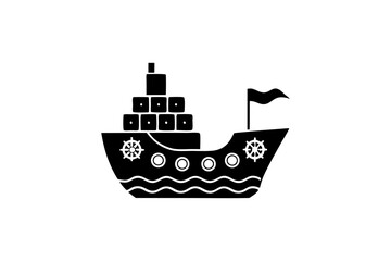 Obraz premium creative details cargo ship icon vector illustration