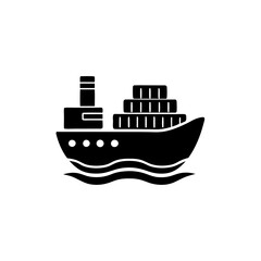 Obraz premium creative details cargo ship icon vector illustration