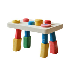 Playdough Desk with Colorful Legs and Solid White Top for Creative Play and Imaginative Learning
