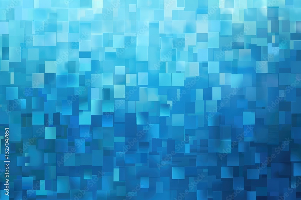 Aufkleber abstract blue squares pattern with glowing digital effects. futuristic background for technology des