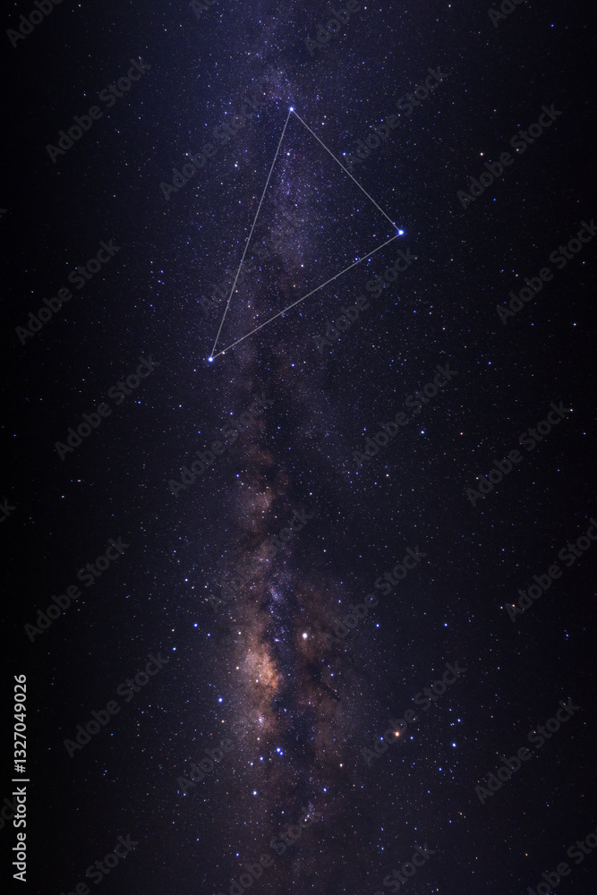 Wall mural the summer triangle is a stunning star pattern visible all year round from the northern hemisphere
