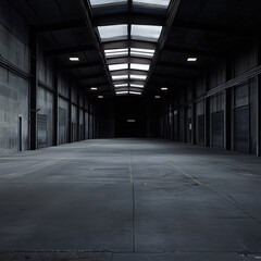 Dark empty warehouse