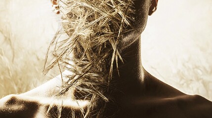 double exposure of a person’s chest with visible asbestos fibers, highlighting the hidden dangers of asbestos exposure to lung health. Asbestos]:[Danger to the lungs] asbestos fibers, lungs, 