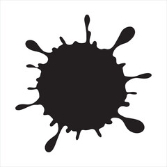 Black ink splatter with a splash Silhouette 
