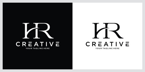 Initial HR Logo Design Vector