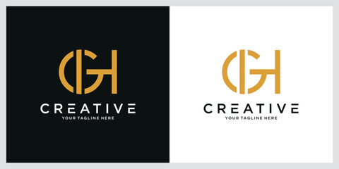 Initial GH or HG  Logo Design Vector