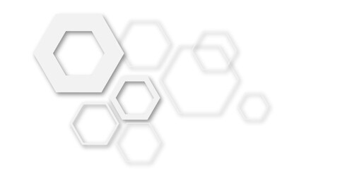 Minimalist High-Tech Concept Featuring a Seamless White and Grey Hexagon Grid Pattern, Perfect for Backgrounds, Web Design, and Innovative Digital Illustrations
