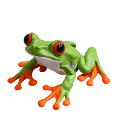 Obraz premium Colorful Playdough Frog Sculpture on Solid Transparent background for Creative Projects and Educational Uses