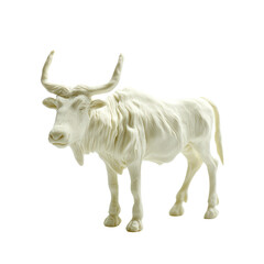 Fototapeta premium Realistic Playdough Sculpture of a White Bull on a Solid Background for Creative Projects and Artistic Inspiration