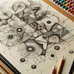 Geometric drawing Focus on shapes and patterns