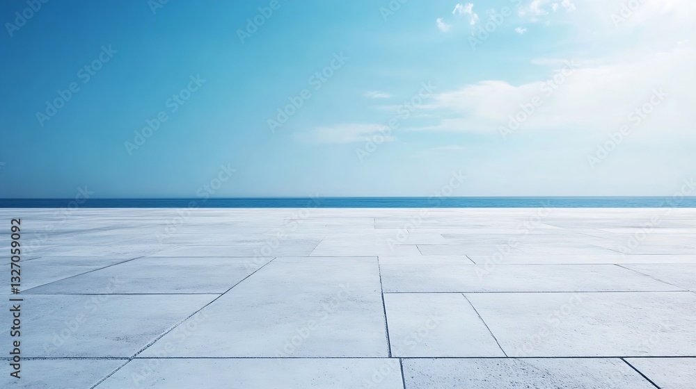 Aufkleber minimalist view of a serene seascape with an endless horizon promoting calmness and tranquility : ge