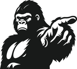 gorilla pointing forward vector silhouette