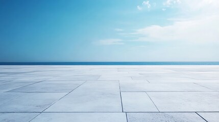 Minimalist view of a serene seascape with an endless horizon promoting calmness and tranquility : Generative AI