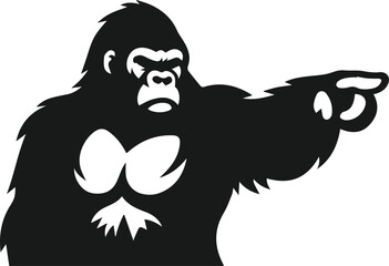 gorilla pointing forward silhouette © MstSumi