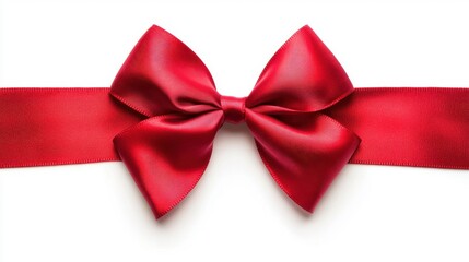Elegant Red Satin Bow with Smooth Edges