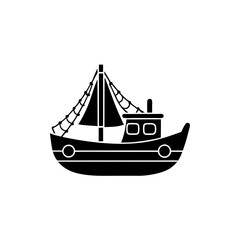 creative details fishing boat icon vector illustration