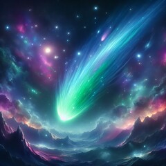 Comets with bright comas or tails that can appear green or viole