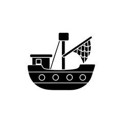 creative details fishing boat icon vector illustration