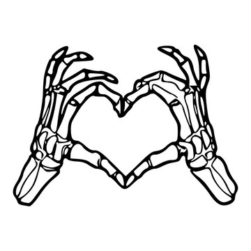 bone hands making heart shape