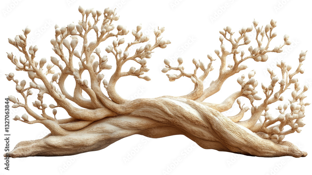Aufkleber intricate twisted branch: a visually striking artistic rendering, with the intertwining of the limbs
