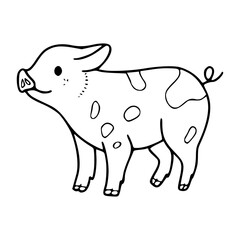 friendly pig character vector