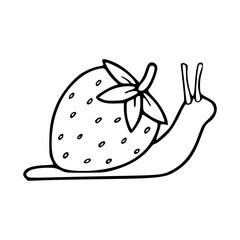 cute snail with strawberry shell