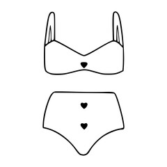 lingerie set outline vector illustration