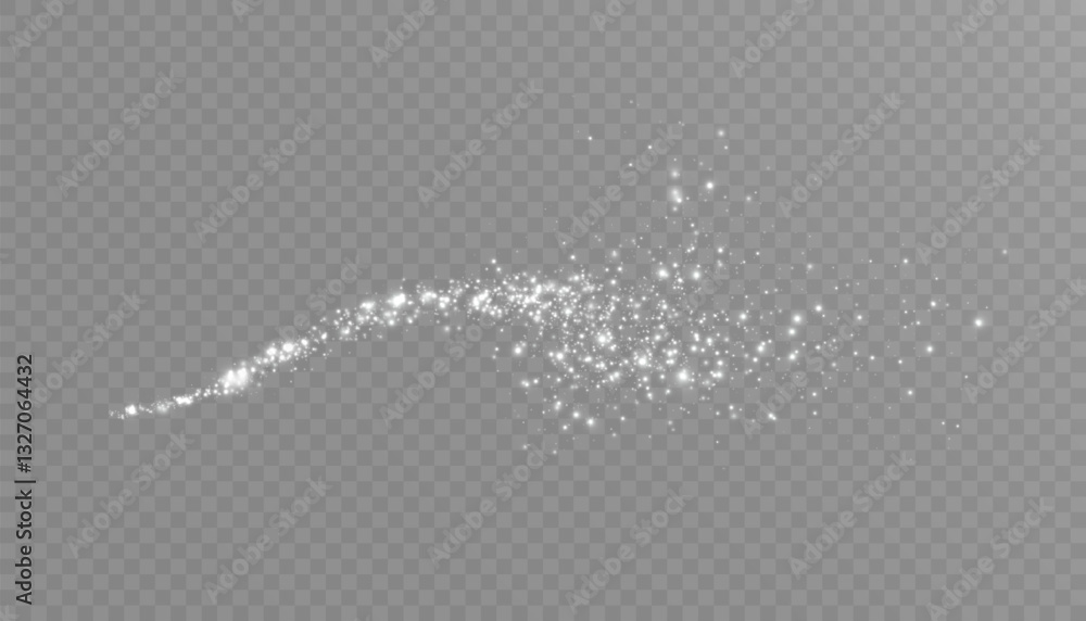 Poster glowing light effect with lots of glitter particles and stars. for christmas and new year design. ve