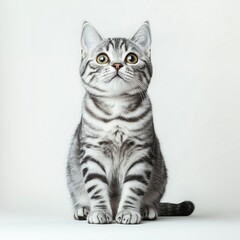 Adorable Silver Tabby Cat Portrait