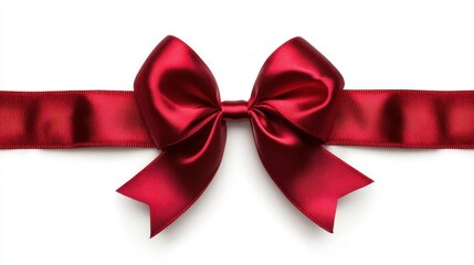 Fototapeta premium Elegant Red Ribbon Bow for Holiday Decor