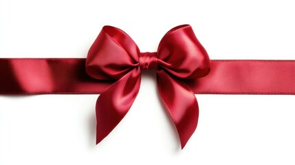Elegant Red Silk Bow with Loops