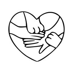 heart of unity: hands and paws in harmony