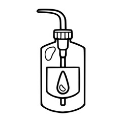 liquid soap dispenser outline vector icon