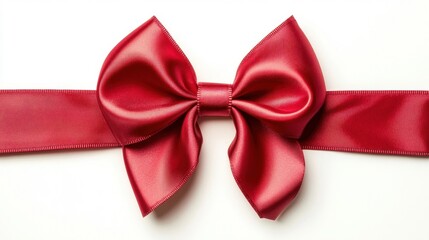 Naklejka premium Elegant Red Satin Bow with Refined Folds