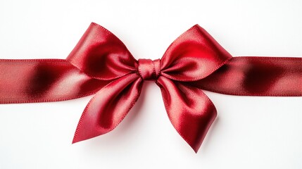 Perfectly Crafted Red Bow on White Background