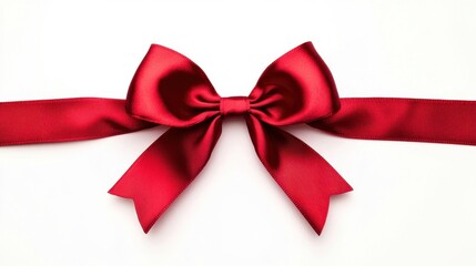 Fototapeta premium Perfectly Symmetrical Red Silk Ribbon Bow