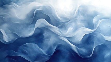Obraz premium Blue silk fabric waves, abstract background, elegant texture, design element