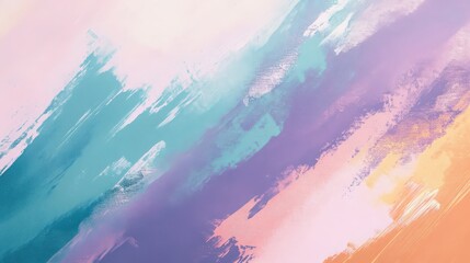 Obraz premium Abstract brush strokes of teal, purple, pink, and orange paint background