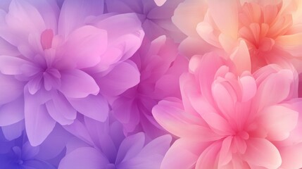 Obraz premium Vibrant floral background featuring soft pink and purple blossoms blending harmoniously