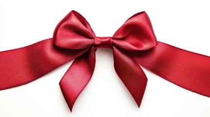 Fototapeta premium Elegant Red Ribbon Bow with Flowing Ends