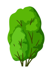 Stylized tree with leaves. Natural summer or spring image.